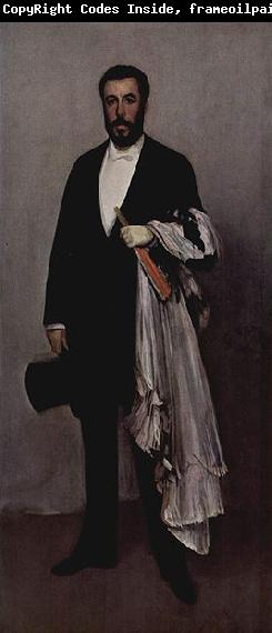James Abbot McNeill Whistler Arrangement in light pink and black, portrait of Theodore Duret
